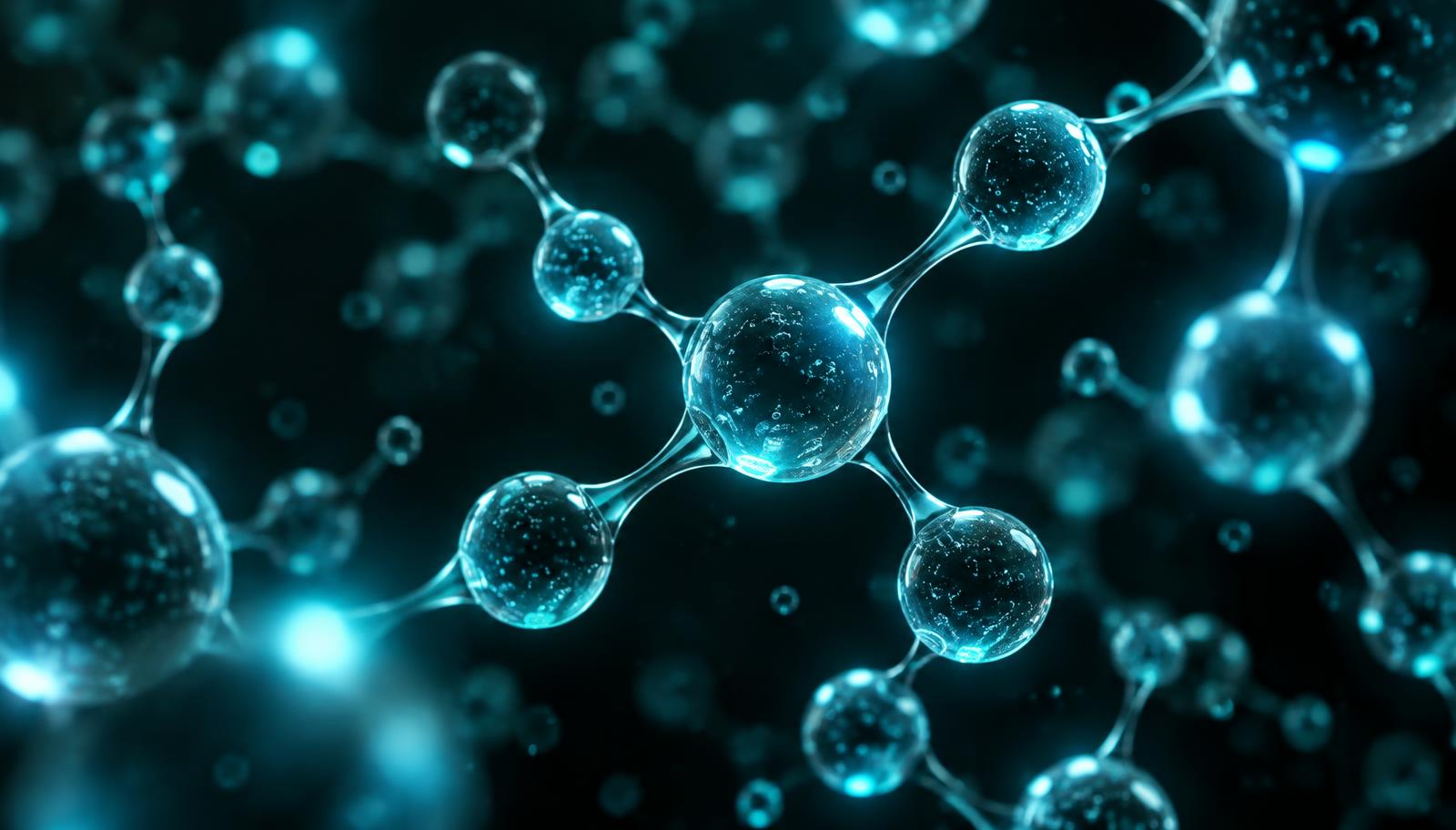 Molecular structure visualisation representing the OnyxBioLabs™ GLOW research peptide
